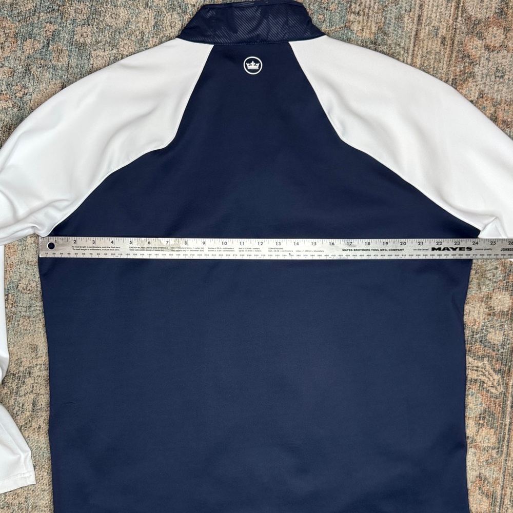 Peter Millar Performance Golf Jacket XL Navy White Full Zip Lightweight Athletic - Picture 11 of 12